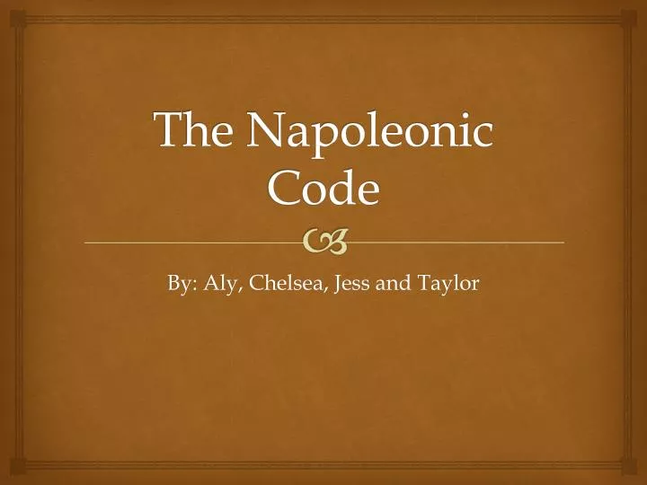 the napoleonic code
