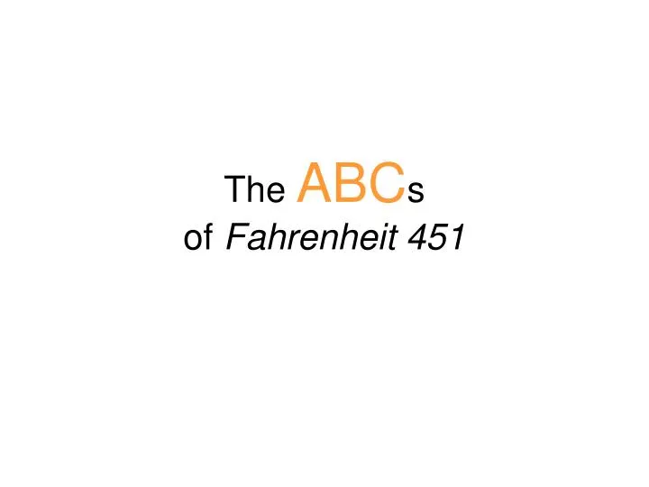 the abc s of fahrenheit 451