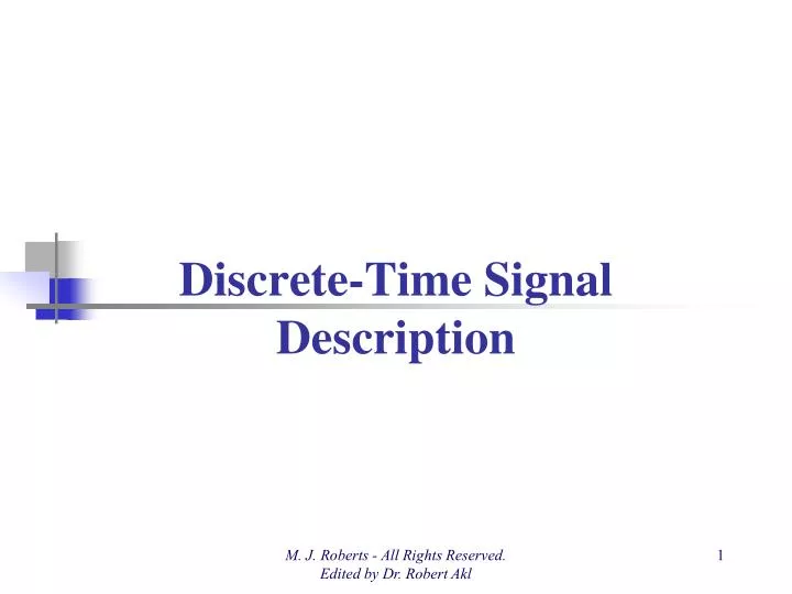 discrete time signal description