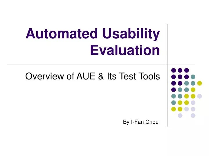 automated usability evaluation