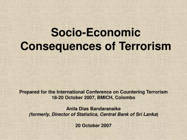 socio economic consequences of terrorism