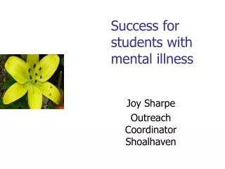 Success for students with mental illness