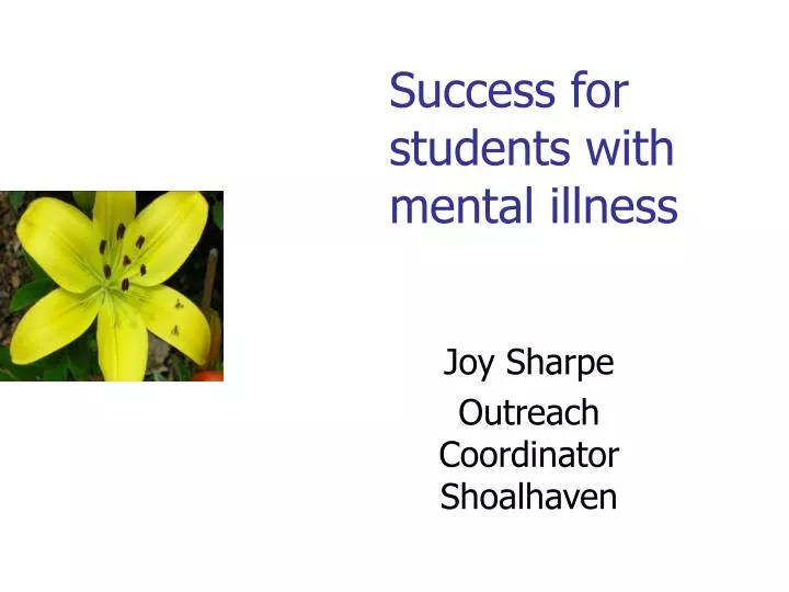 success for students with mental illness