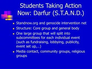 Students Taking Action Now: Darfur (S.T.A.N.D.)