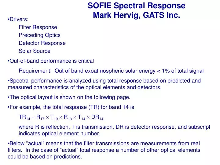 sofie spectral response mark hervig gats inc
