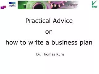 Practical Advice on how to write a business plan