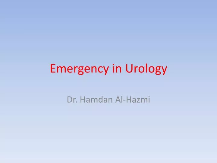 emergency in urology