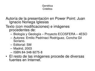 gen tica cr ditos