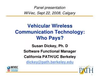 Vehicular Wireless Communication Technology: Who Pays?