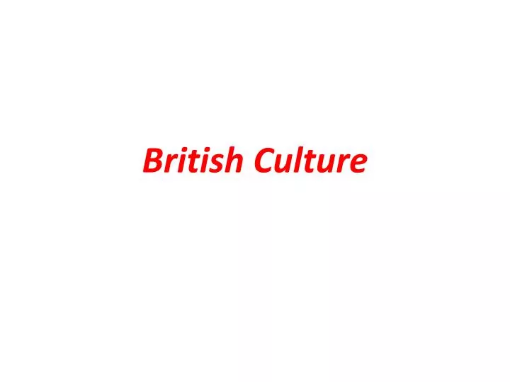 british culture