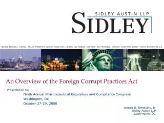 An Overview of the Foreign Corrupt Practices Act