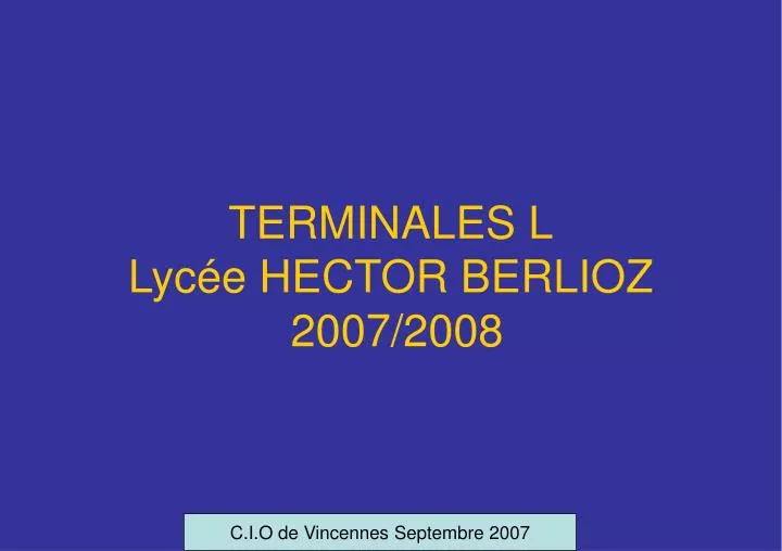 terminales l lyc e hector berlioz 2007 2008