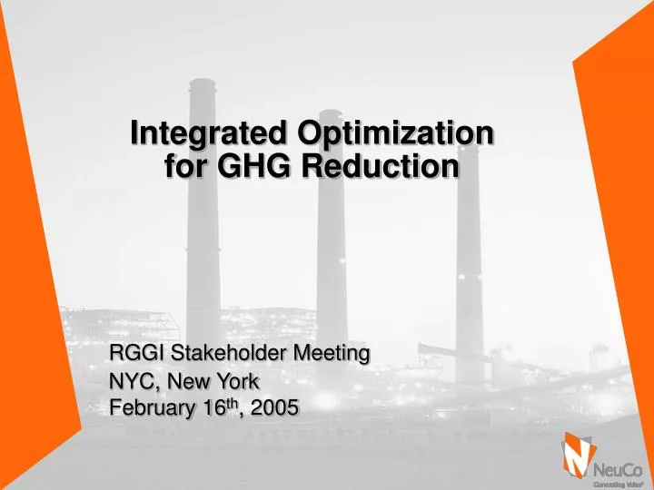 integrated optimization for ghg reduction