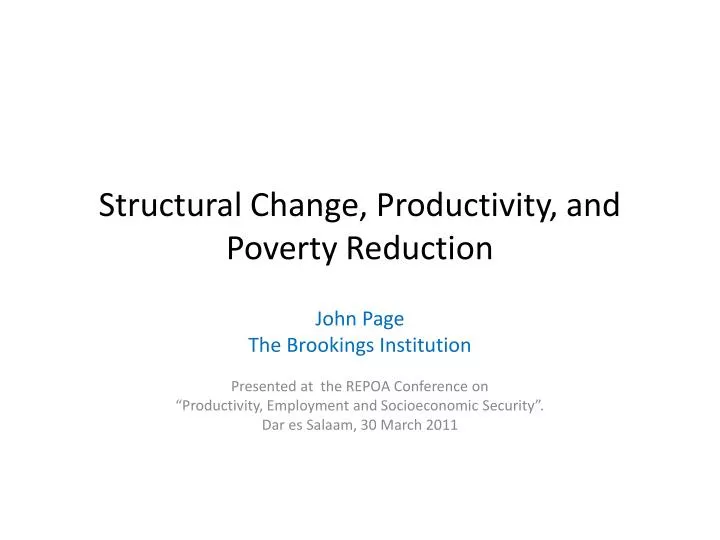 structural change productivity and poverty reduction