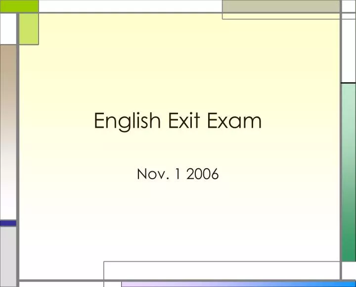 english exit exam