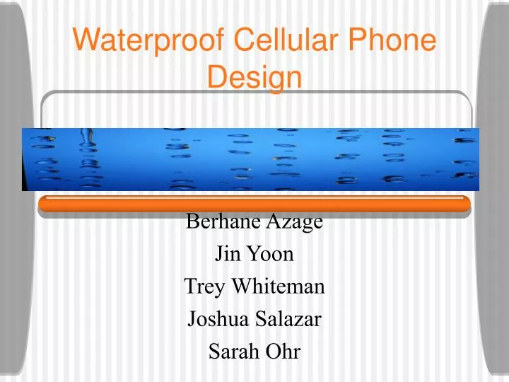 waterproof cellular phone design