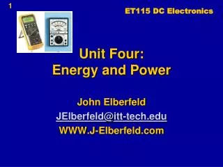 Unit Four: Energy and Power