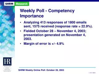 Weekly Poll - Competency Importance