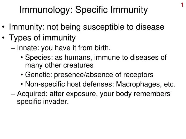 immunology specific immunity
