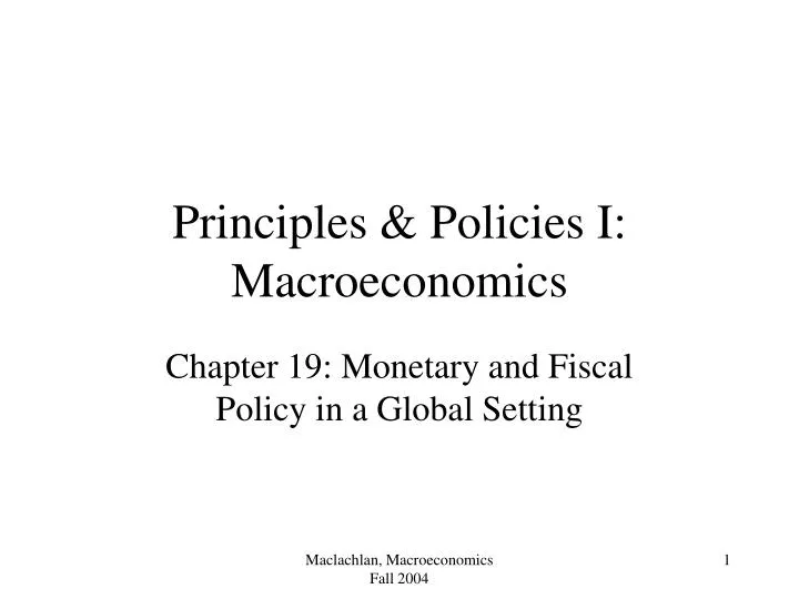 principles policies i macroeconomics