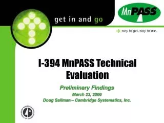 I-394 MnPASS Technical Evaluation