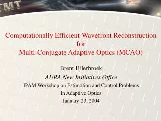 Computationally Efficient Wavefront Reconstruction for Multi-Conjugate Adaptive Optics (MCAO)