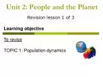 Unit 2: People and the Planet - slide 1