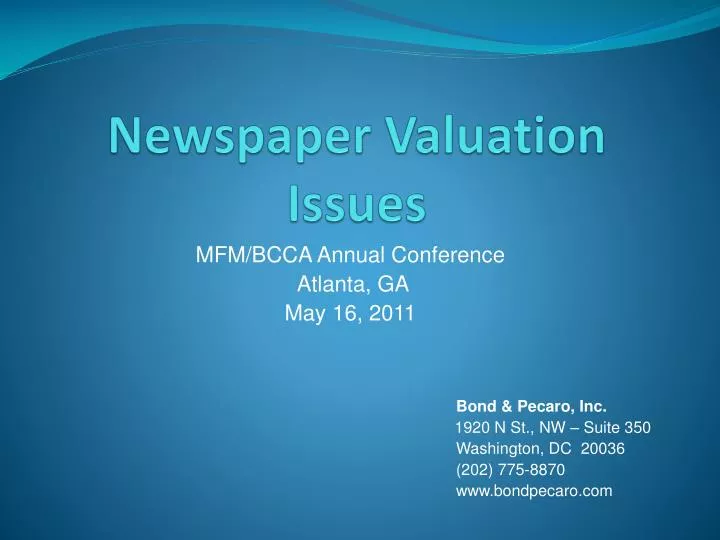 newspaper valuation issues