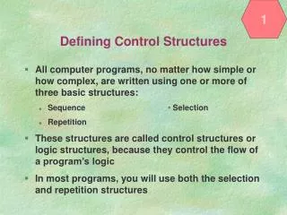 Defining Control Structures