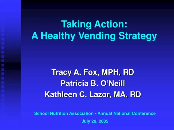 taking action a healthy vending strategy
