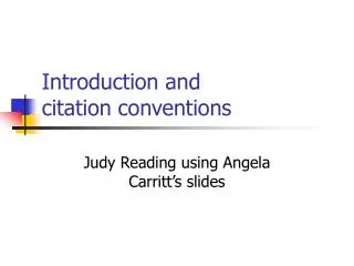 Introduction and citation conventions