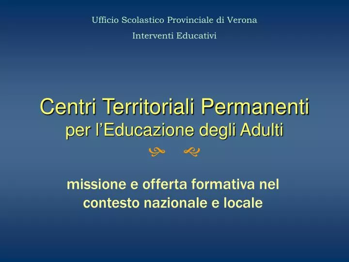 centri territoriali permanenti per l educazione degli adulti h g