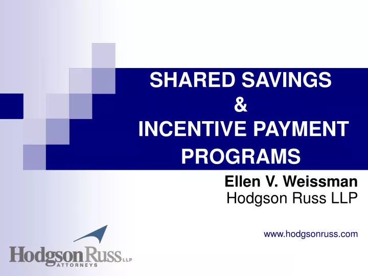 shared savings incentive payment programs
