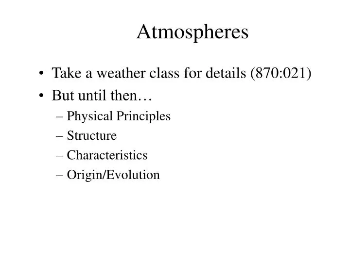 atmospheres