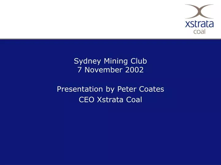 sydney mining club 7 november 2002