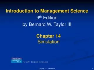 Introduction to Management Science 9 th Edition by Bernard W. Taylor III