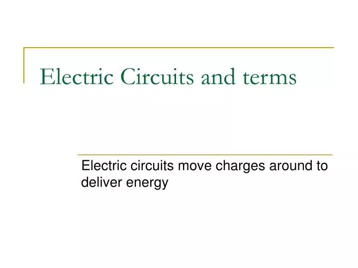 electric circuits and terms