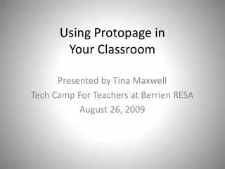 Using Protopage in Your Classroom