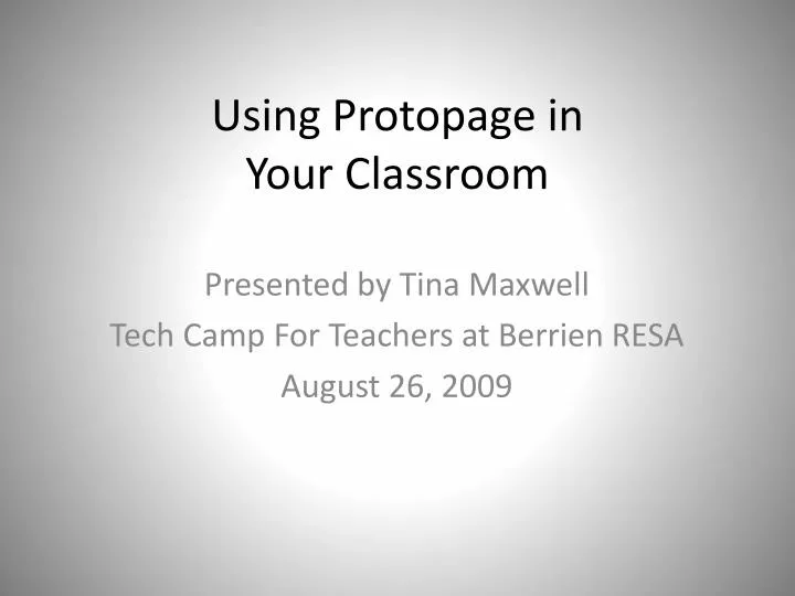 using protopage in your classroom
