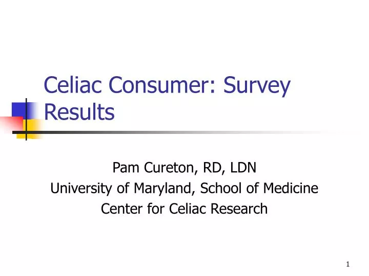 celiac consumer survey results