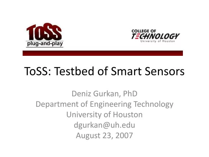 toss testbed of smart sensors
