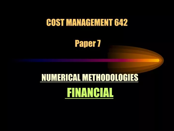 cost management 642 paper 7