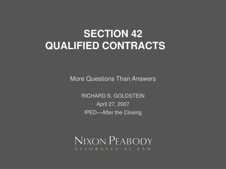 section 42 qualified contracts