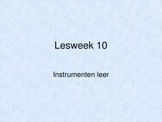 lesweek 10