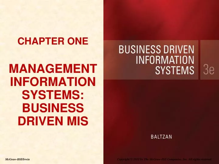 chapter one management information systems business driven mis
