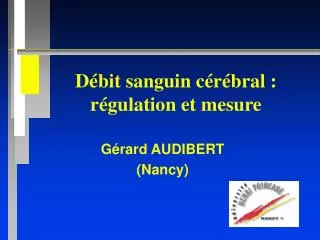 d bit sanguin c r bral r gulation et mesure