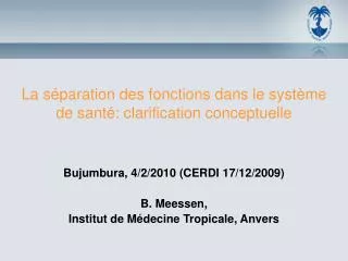 la s paration des fonctions dans le syst me de sant clarification conceptuelle