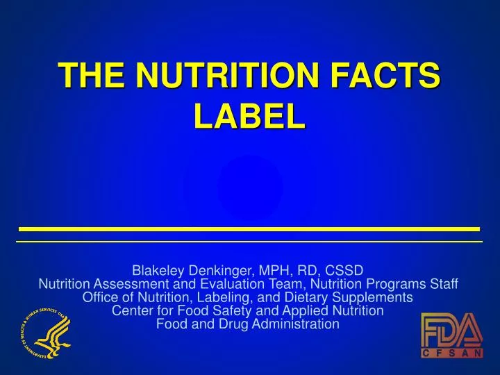 the nutrition facts label