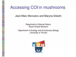 Accessing COI in mushrooms