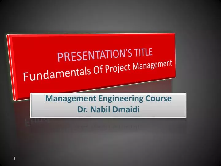 presentation s title fundamentals of project management
